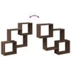 vidaXL Wandkast 78x18x71 cm bewerkt hout bruin eikenkleur