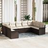 vidaXL Tuin Sofa Set met opslag 9 pcs Bruin poly rattan