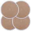 vidaXL Jute placematten 4 st Natuurlijk en Wit 100% Tossa Jute