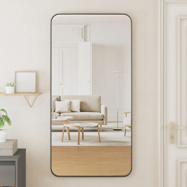 vidaXL Spiegel wandgemonteerd 50x100 cm rechthoek zwart