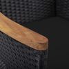 vidaXL 5-delige Tuinset poly rattan en acaciahout zwart