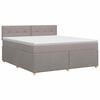 vidaXL Boxspringbed met matras met hoofdeinde Taupe 140 x 200 cm Stof