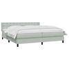 vidaXL Boxspring met matras fluweel lichtgrijs 180x220 cm