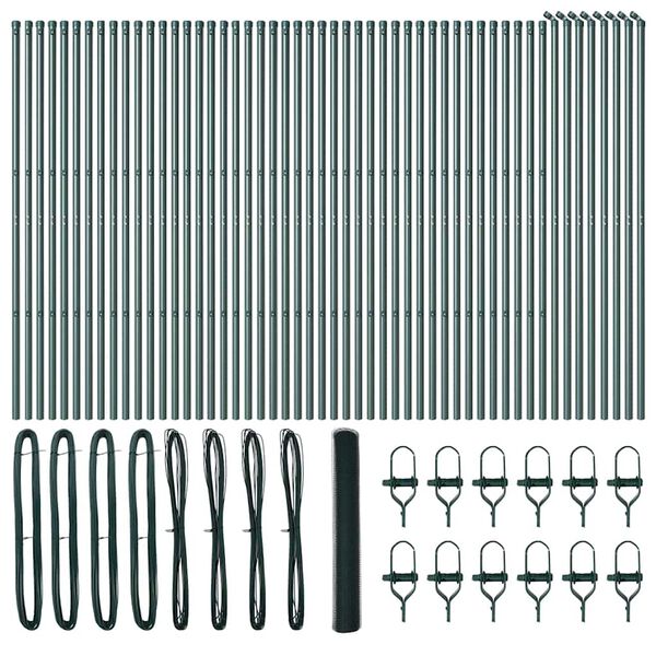 vidaXL Afrasteringspaal Groen 100 x 1,2 m (13 mm gaas) Staal en PVC