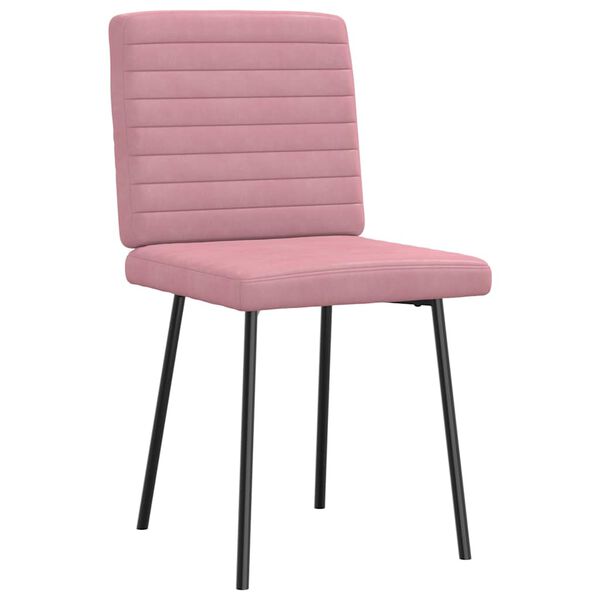 vidaXL Eetkamerstoelen 4 st fluweel roze