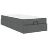 vidaXL Bedframe met matras 2 pcs Dim Grijs Stof