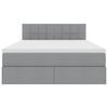 vidaXL Opbergbed met LED met matras Lichtgrijs 140 x 200 cm Stof