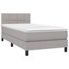 vidaXL Boxspring met matras en LED stof lichtgrijs 100x200 cm