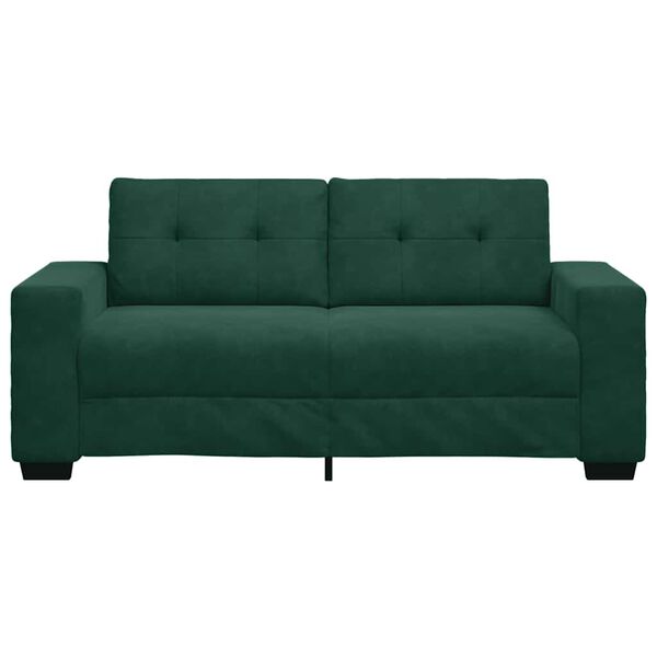 vidaXL Loveseat Sofa Donkergroen 180x77x82 cm Fluweel