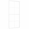 vidaXL Schuifdeur 90x205 cm mat ESG-glas en aluminium wit