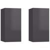 vidaXL Tv-meubelen 2 st 30,5x30x60 cm bewerkt hout hoogglans grijs