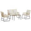 vidaXL Tuinmeubelset met kussen 4 pcs Zwart en Anthraciet poly rattan