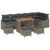 vidaXL Tuinbankenset met kussen 10 pcs Grijs poly rattan