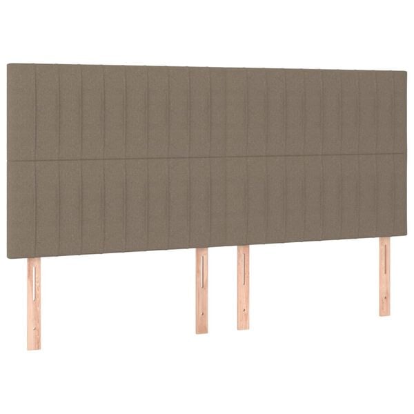 vidaXL Hoofdbord taupe 200x5x118/128 cm Stof