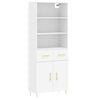vidaXL Hoge kast 69,5x34x180 cm bewerkt hout wit