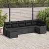 vidaXL Tuin Sofa Set met kussen 7 pcs Zwart Poly riet
