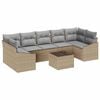 vidaXL Bankstel Beige en Licht Grijs 55 x 55 x 37 cm poly rattan