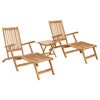 vidaXL Vouwstoel met Tafel 2 pcs Naturel Massief Teakhout