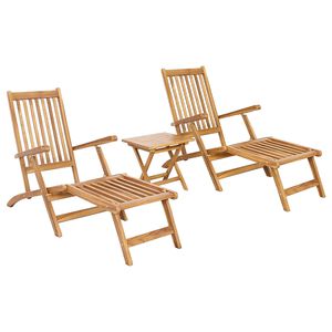 vidaXL Vouwstoel met Tafel 2 pcs Naturel Massief Teakhout
