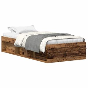 vidaXL Bedframe zonder matras bewerkt 90x200 cm bewerkt hout oud