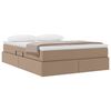 vidaXL Opbergbed met matras Cappuccino 140 x 200 cm Nep Leer