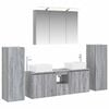 vidaXL Badkamermeubelset 6 pcs Grijs Sonoma Bewerkt hout en glas