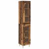 vidaXL Hoge kast 2 pcs Oud Hout Glas