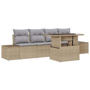 vidaXL Tuin Sofa Set 5 st Beige en Licht Grijs