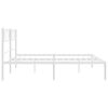 vidaXL Bedframe met hoofdbord metaal wit 160x200 cm