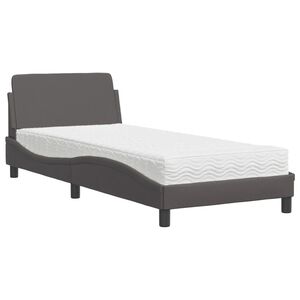 vidaXL Bed met matras "Dover" kunstleer grijs 80x200 cm