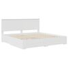 vidaXL Bedframe met hoofdeinde met lade Wit 200 x 200 cm Bewerkt hout
