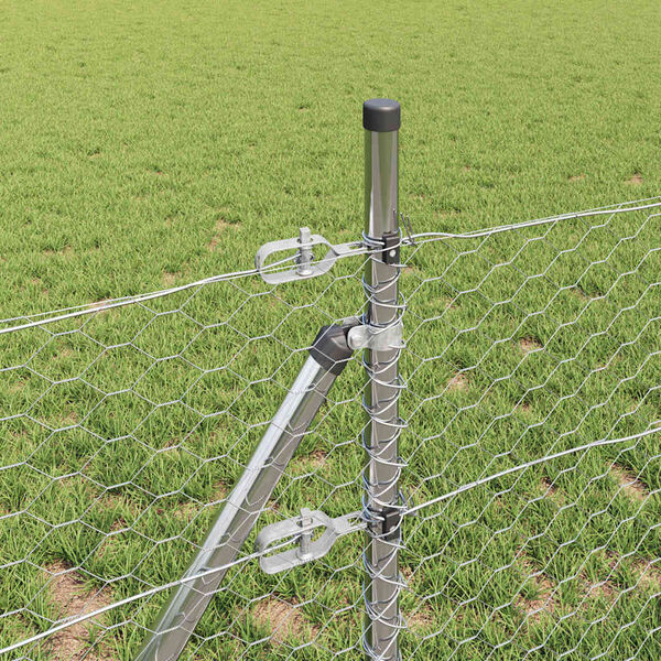 vidaXL Afrasteringspaal Zilver 100 x 0,6 m (36 mm gaas) Staal