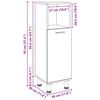 vidaXL Badkamer Kast Zwart Eiken 30 x 30 x 95 cm Bewerkt hout