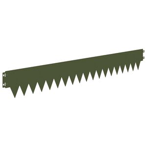 vidaXL Tuinrand 10 pcs 103 x 15 cm metaal Olijfgroen