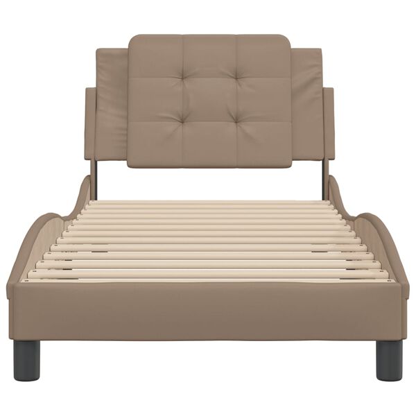 vidaXL Bedframe zonder matras "Zadar" kunstleer cappucinnokleurig 90x190 cm
