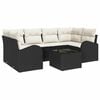 vidaXL Tuin Sofa Set 7 st Zwart poly rattan