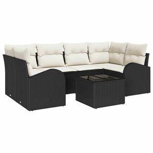 vidaXL Tuin Sofa Set 7 st Zwart poly rattan