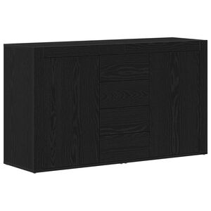 vidaXL Dressoir Zwart Eiken 120 x 36 x 69 cm Bewerkt hout