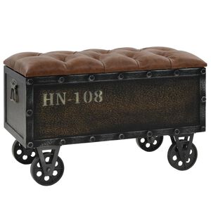 vidaXL Opbergbank met Wielen 80,5 cm Massief Hout Vuren