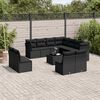 vidaXL 12-delige Loungeset met kussens poly rattan zwart