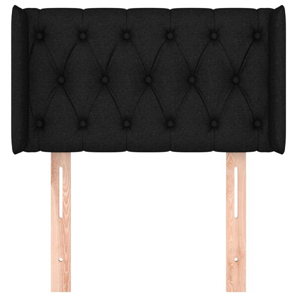 vidaXL Hoofdbord met randen 83x16x78/88 cm stof zwart
