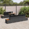 vidaXL Tuin Sofa Set met kussen 8 pcs Zwart Poly riet