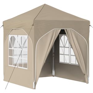 vidaXL Pop-up partytent 192 x 192 x 245 cm Cr&egrave;mekleurig
