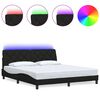 vidaXL Bedframe met LED zonder matras 180x200 cm stof zwart