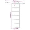 vidaXL Schuifdeur met beslagset 76x205 cm ESG glas zwart