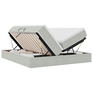 vidaXL Opbergbed met matras met matras Lichtgrijs 180 x 200 cm Fluweel