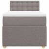 vidaXL Boxspring met matras stof taupe 100x200 cm