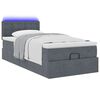 vidaXL Ottoman bed met matras en LED's 90x190cm fluweel donkergrijs