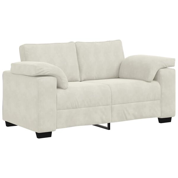 vidaXL Loveseat Sofa Cr&egrave;me 120 cm Fluweel