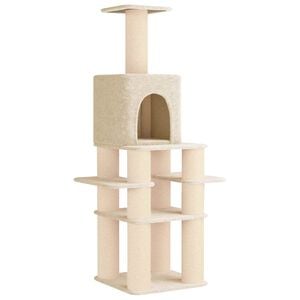 vidaXL Kattenboom met sisal krabpalen Cr&egrave;mekleurig 180 cm
